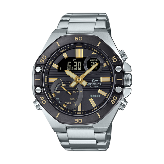 Casio Edifice ECB-10DB-1A9EF мъжки часовник с черен циферблат и стоманена каишка