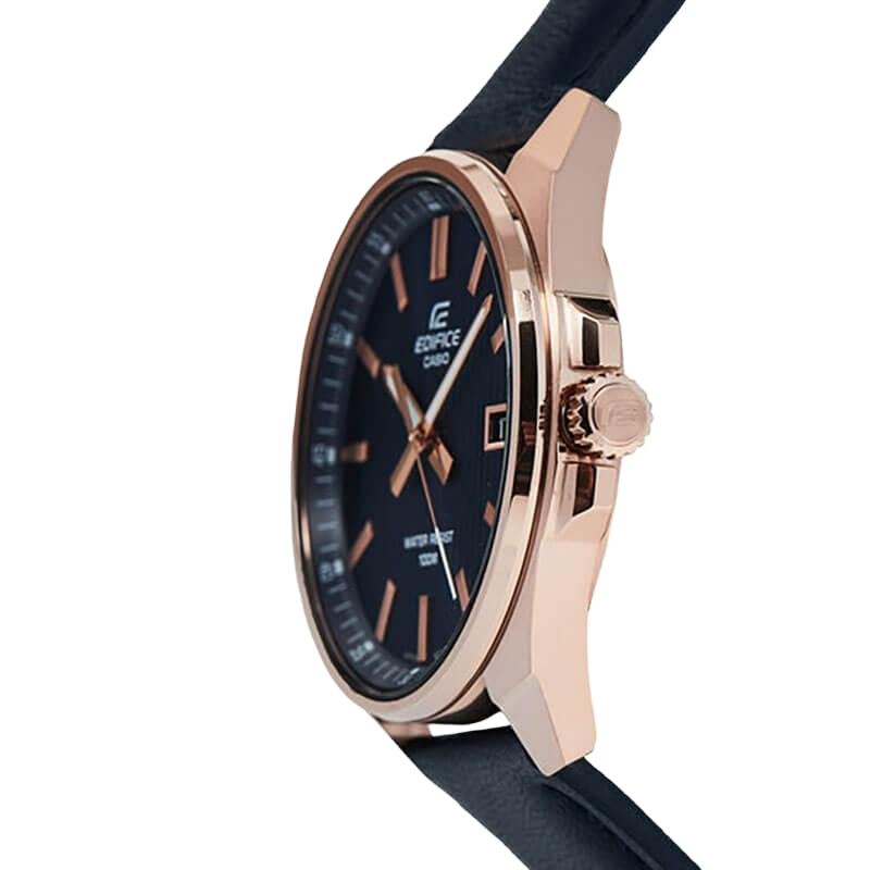 Casio Edifice EFV-150CL-2AVUEF синя кожена каишка детайл