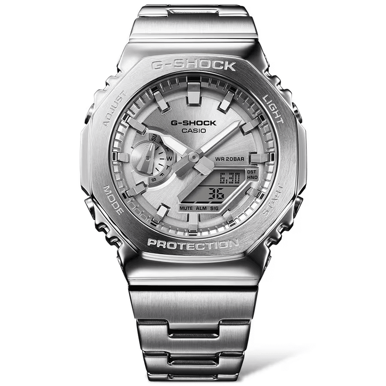 Casio G-Shock GM-2110D-7AER G-Steel мъжки часовник сребрист аналогово-дигитален