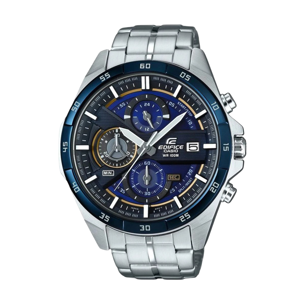 Casio Edifice EFR-556DB-2AVUEF мъжки часовник със синьо IP покритие и стоманена верига
