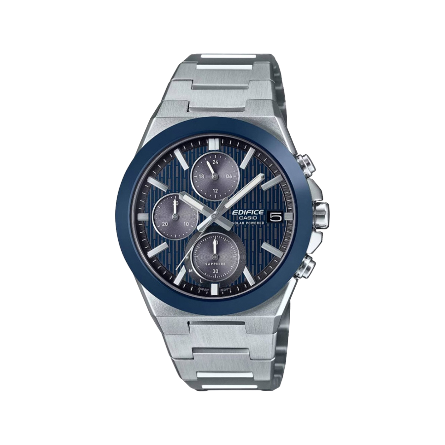 Casio Edifice EFS-S650D-2AEF соларен часовник със син циферблат и стоманена каишка
