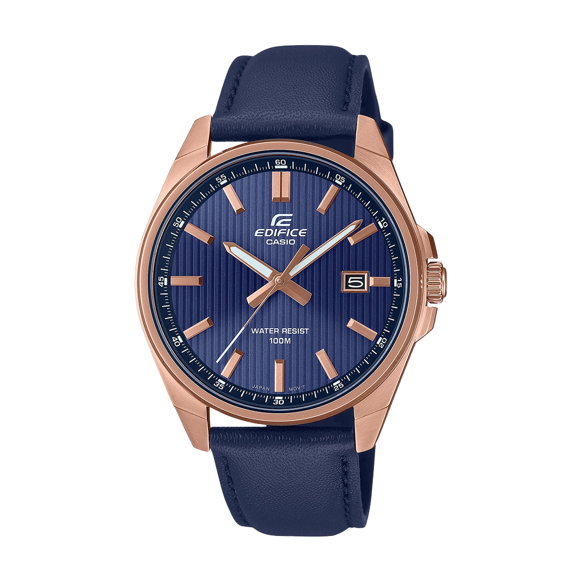 Casio Edifice EFV-150CL-2AVUEF син циферблат кожена каишка 43мм