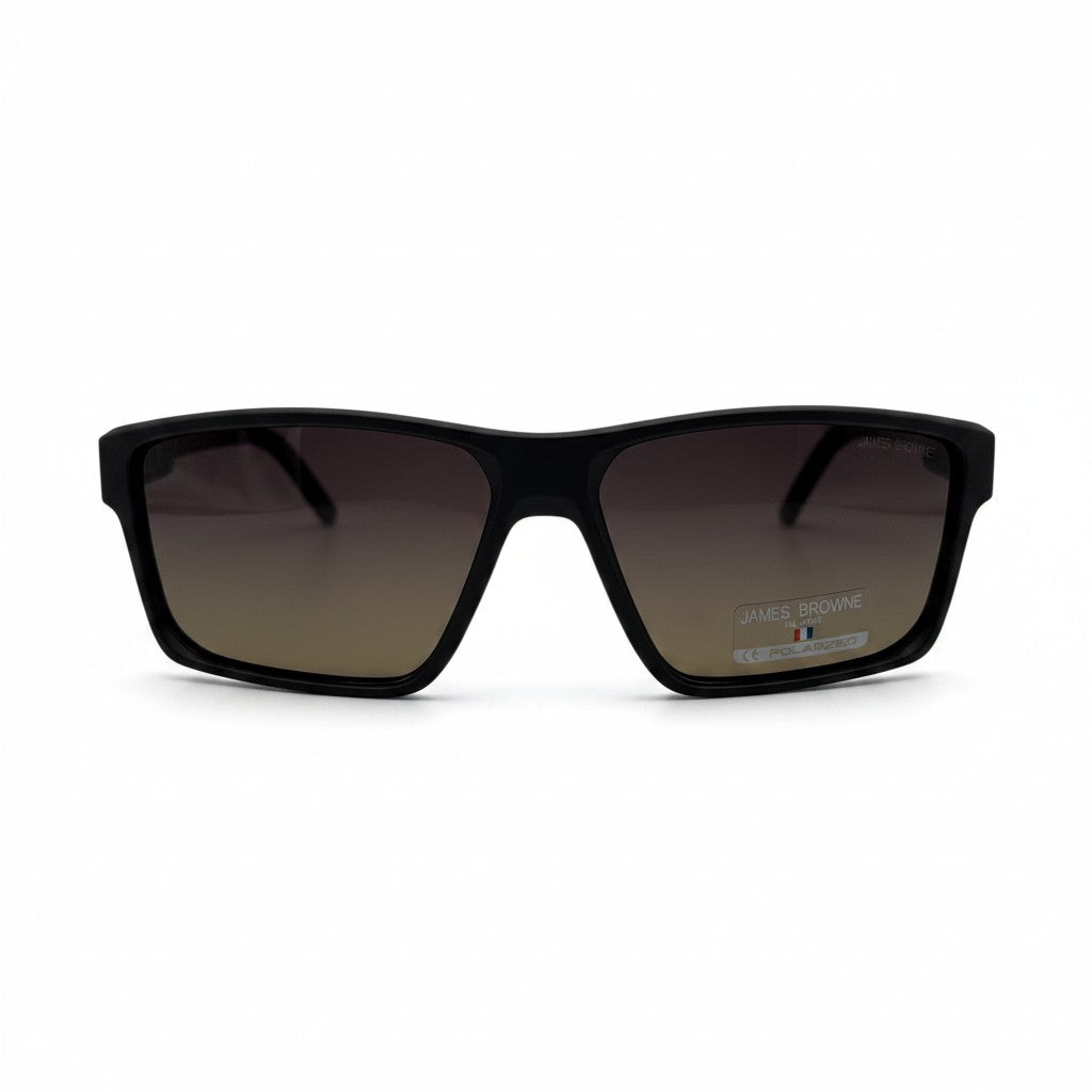 James Browne JB 379 черен мат зелени стъкла мъжки слънчеви очила поляризирани UV400 отпред