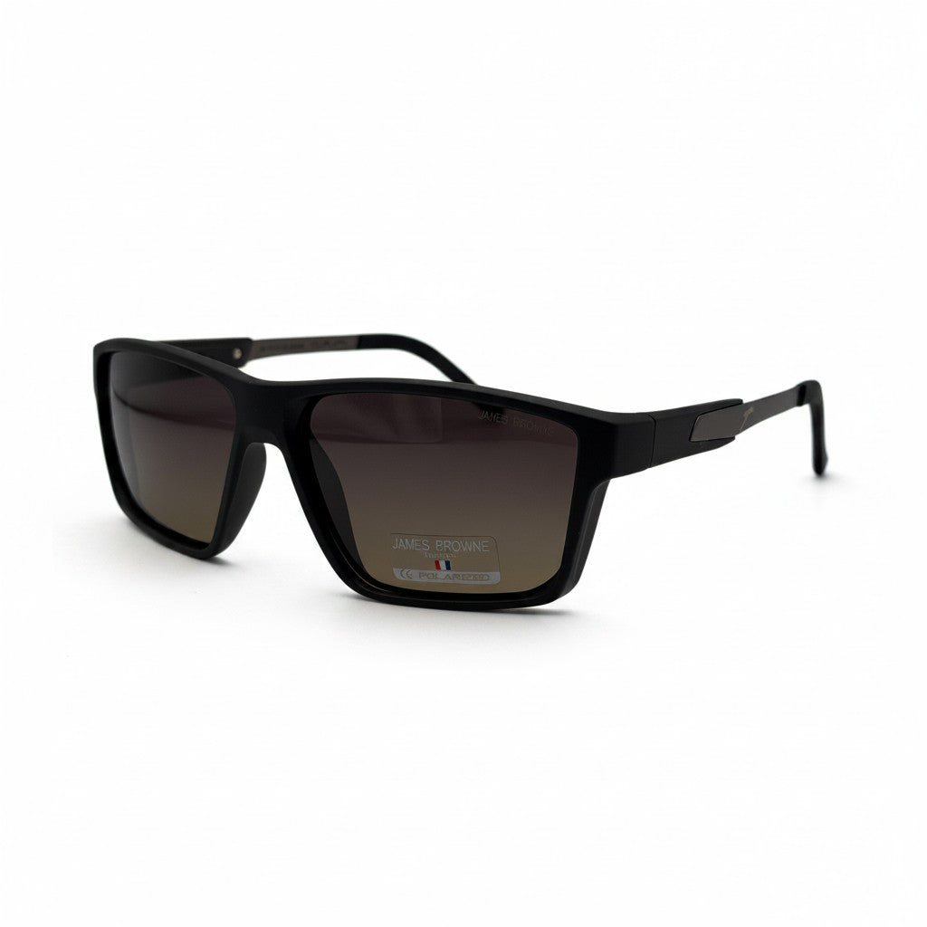 James Browne JB 379 черен мат зелени стъкла мъжки слънчеви очила поляризирани UV400 страна