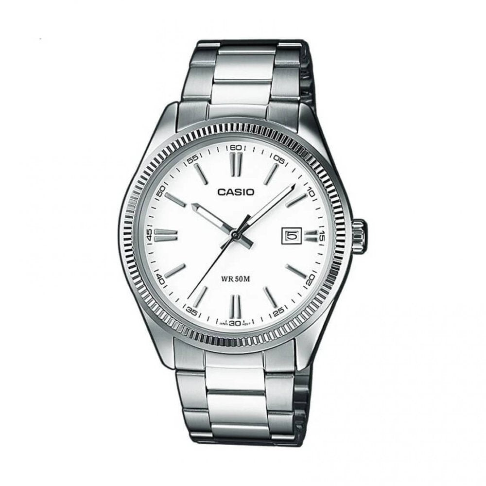 Casio MTP-1302PD-7A1VEF мъжки часовник бял циферблат стомана MorisMag