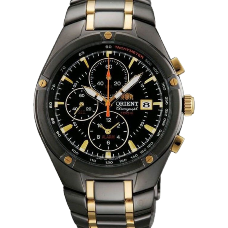 Orient FTD0P006B0 мъжки часовник черен циферблат двуцветна каишка MorisMag